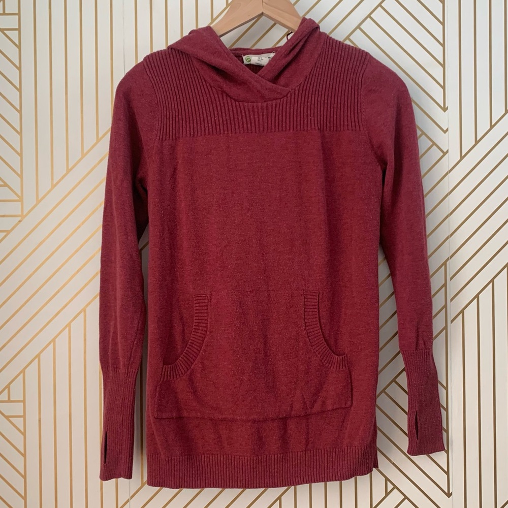 🍀 3/$30 Anthropologie Akini ribbed cotton blend hooded crossover neckline thumb